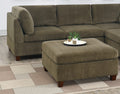 Contemporary 1Pc Ottoman Tan Color Chenille Fabric Modular Corner Wedge Sofa Living Room Furniture Tan Contemporary,Modern Rectangle Chenille