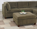 Living Room Furniture Tan Chenille Modular Sectional 6Pc Set Corner L Sectional Modern Couch 2X Corner Wedge 2X Armless Chairs And 2X Ottomans Plywood Tan Chenille Wood Primary Living Space Cushion Back Contemporary,Modern Modular Chenille 6 Seat