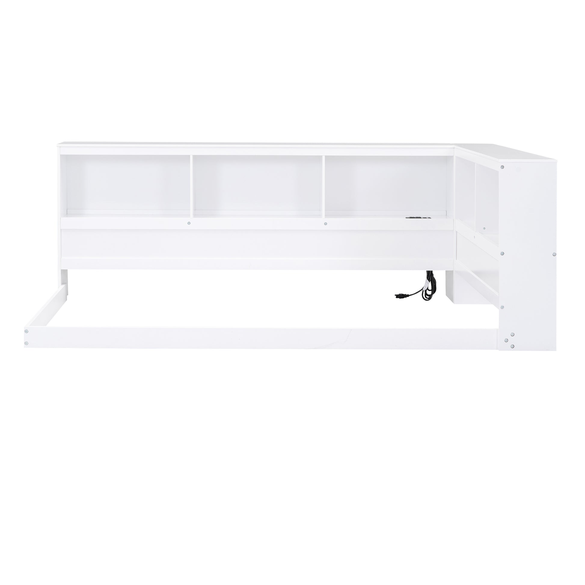 Wood Twin Size Daybed With Storage Cabinets And Usb Ports, White Box Spring Not Required White Wood Solid Wood Mdf