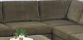 Living Room Furniture Tan Chenille Modular Sectional 6Pc Set Corner L Sectional Modern Couch 2X Corner Wedge 2X Armless Chairs And 2X Ottomans Plywood Tan Chenille Wood Primary Living Space Cushion Back Contemporary,Modern Modular Chenille 6 Seat