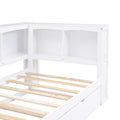 Twin Size Daybed With Trundle, Storage Cabinets And Usb Ports, White Box Spring Not Required Twin White Wood Solid Wood Mdf