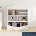 Children'S Multi Functional 7 Shelf Bookcase, Storage Display, Rack, Organizer, White,14.37