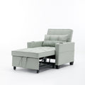 Futon Chair Bed Convertible Chair 3 In 1 Pull Out Sleeper Chair Beds With Usb Ports, Wear Resistant And Anti Scratch, Armchair Bed Sleeper For Living Room Green Leather Green Foam Leather 1 Seat