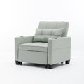 Futon Chair Bed Convertible Chair 3 In 1 Pull Out Sleeper Chair Beds With Usb Ports, Wear Resistant And Anti Scratch, Armchair Bed Sleeper For Living Room Green Leather Green Foam Leather 1 Seat