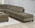 Contemporary 1Pc Ottoman Tan Color Chenille Fabric Modular Corner Wedge Sofa Living Room Furniture Tan Contemporary,Modern Rectangle Chenille