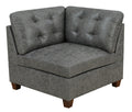 Living Room Furniture Tufted Corner Wedge Antique Grey 1Pc Cushion Wedge Sofa Wooden Legs Grey Primary Living Space Contemporary,Modern Faux Leather