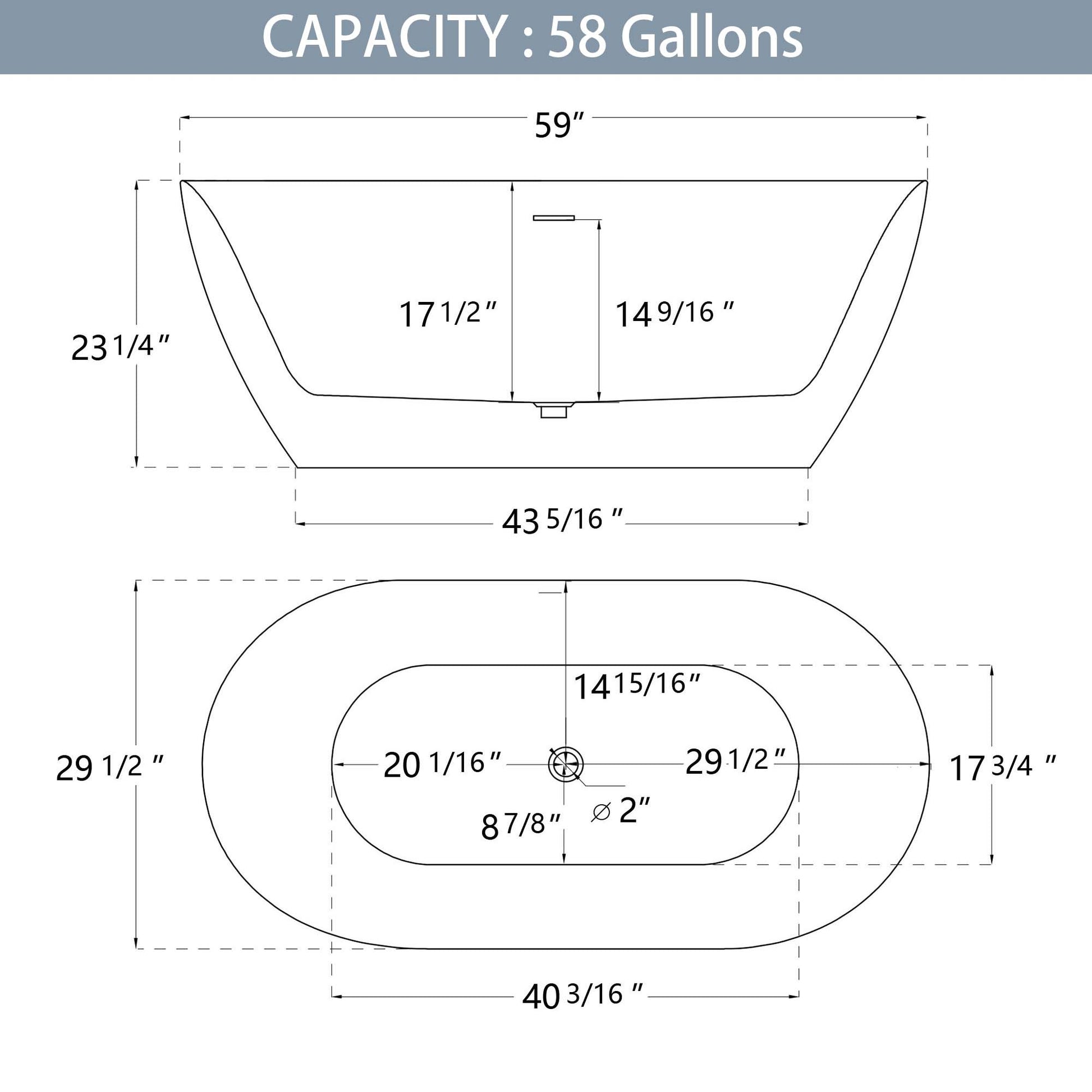 59" Acrylic Free Standing Tub Modern Oval Shape Soaking Tub Adjustable Freestanding Bathtub With Integrated Slotted Overflow And Chrome Pop Up Drain Anti Clogging Gloss White Gloss White Oval Bathroom Freestanding Tubs Polished 59 61 In Modern Soaking