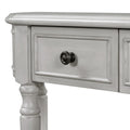 Retro Circular Curved Design Console Table With Open Style Shelf Solid Wooden Frame And Legs Two Top Drawers Gray Wash, Old Sku: Wf298768Aae Gray Wash Solid Wood