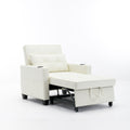 Futon Chair Bed Convertible Chair 3 In 1 Pull Out Sleeper Chair Beds With Usb Ports,Wear Resistant And Anti Scratch, Armchair Bed Sleeper For Living Room White Leather White Foam Leather 1 Seat
