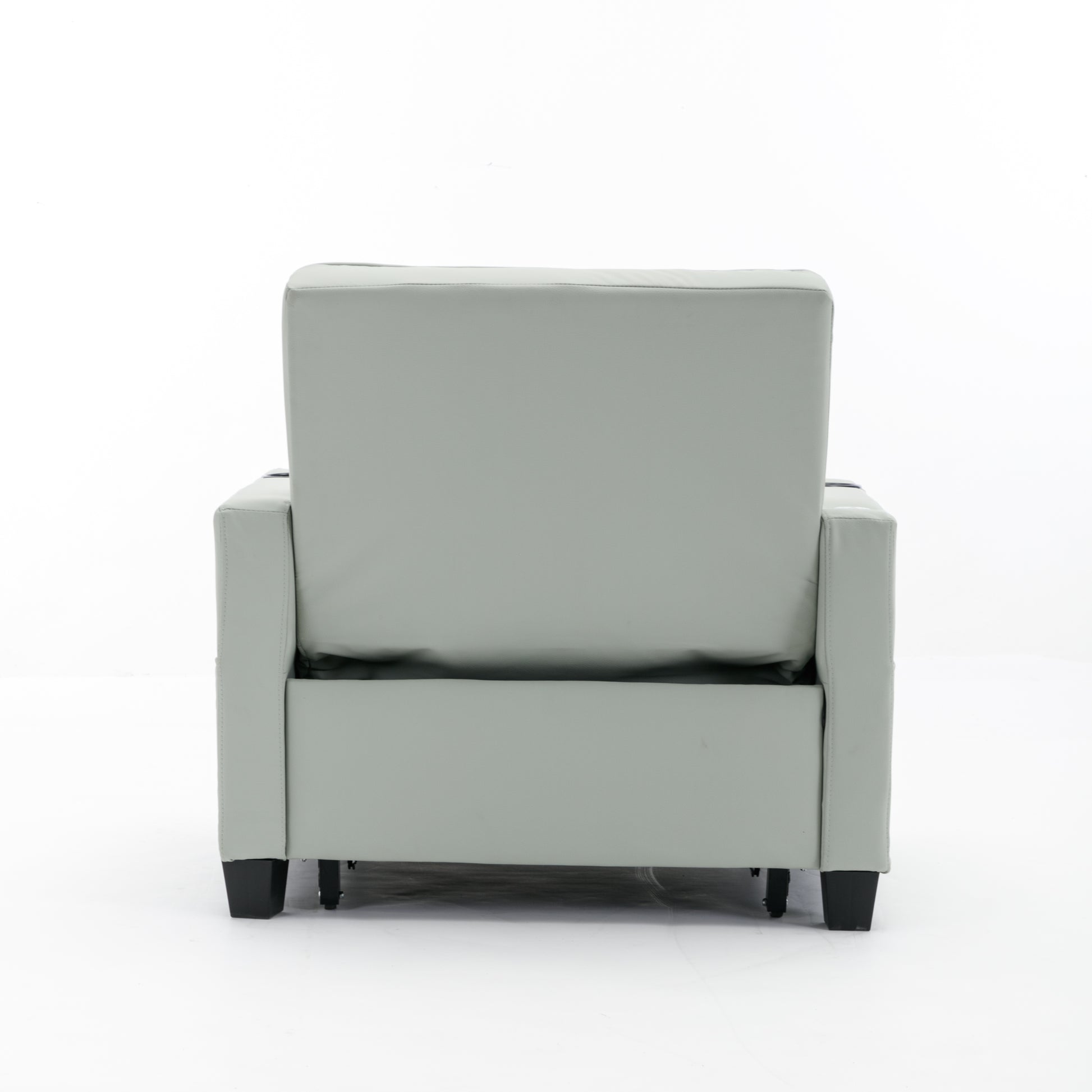 Futon Chair Bed Convertible Chair 3 In 1 Pull Out Sleeper Chair Beds With Usb Ports, Wear Resistant And Anti Scratch, Armchair Bed Sleeper For Living Room Green Leather Green Foam Leather 1 Seat
