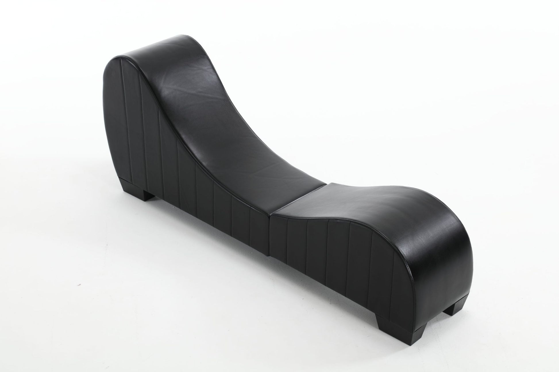 Factory Direct Yoga Chaise Lounge Collection For Stretching & Relaxation Modern Faux Leather Curved Sofa, Modern Faux Leather Curved Sofa, Living Room Bedroom Accent Black American Design Plywood Pvc