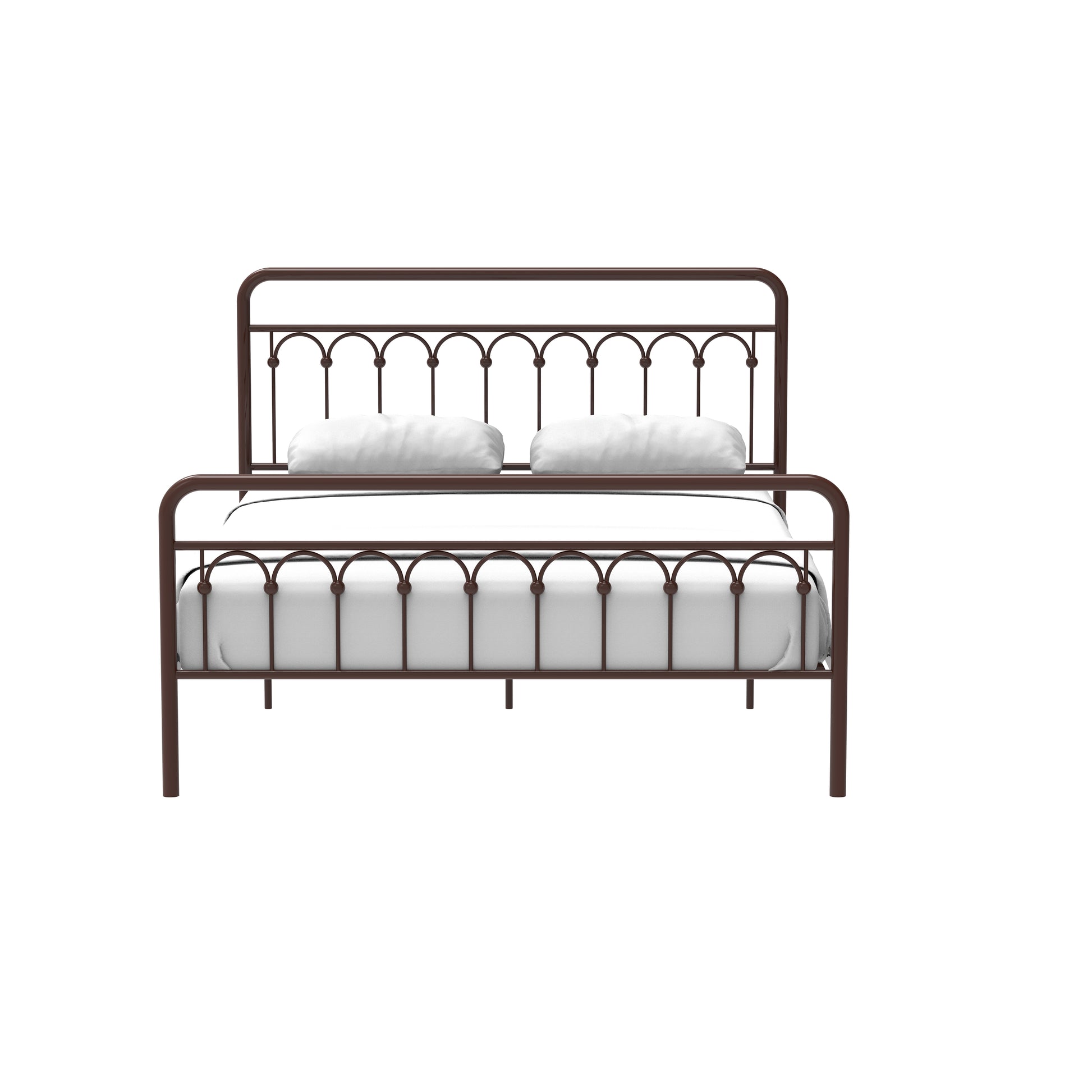 Tara Metal Bed Queen, Antique Brown Box Spring Not Required Queen Antique Brown Metal Bedroom Bed Frame Metal Metal