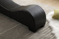 Factory Direct Yoga Chaise Lounge Collection For Stretching & Relaxation Modern Faux Leather Curved Sofa, Modern Faux Leather Curved Sofa, Living Room Bedroom Accent Black American Design Plywood Pvc
