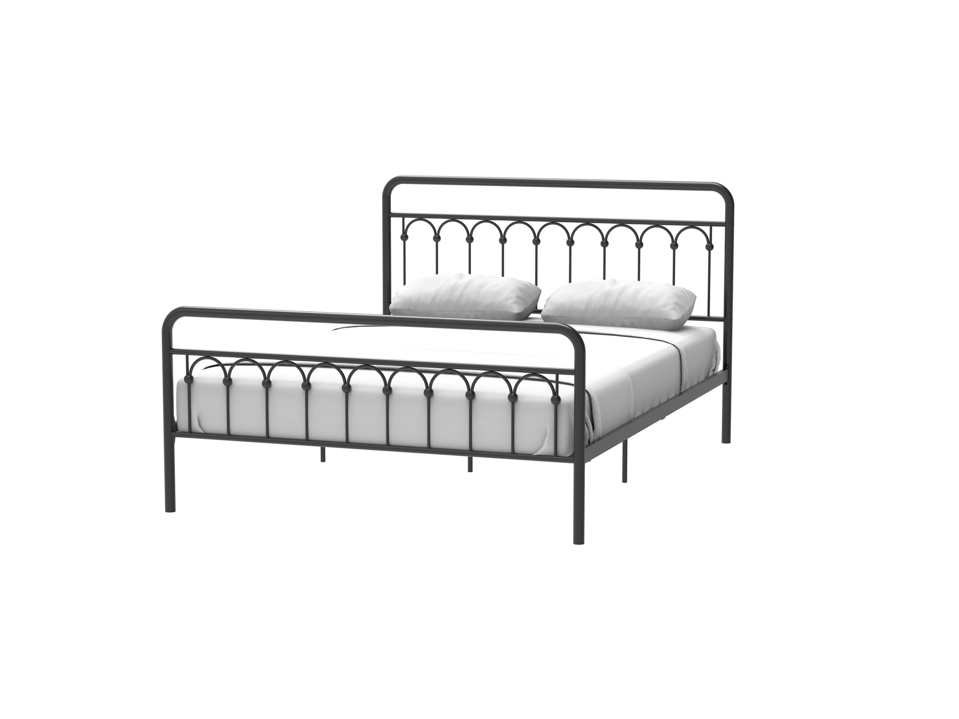 Tara Metal Bed Queen, Black Box Spring Not Required Queen Black Metal Bedroom Bed Frame Metal Metal