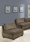 Living Room Furniture Tan Chenille Modular Sectional 7Pc Set Modular Sofa Set Couch 3X Corner Wedge 3X Armless Chairs And 1X Ottoman Plywood Tan Chenille Wood Primary Living Space Cushion Back Contemporary,Modern Modular Chenille 7 Seat