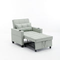 Futon Chair Bed Convertible Chair 3 In 1 Pull Out Sleeper Chair Beds With Usb Ports, Wear Resistant And Anti Scratch, Armchair Bed Sleeper For Living Room Green Leather Green Foam Leather 1 Seat
