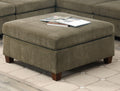 Contemporary 1Pc Ottoman Tan Color Chenille Fabric Modular Corner Wedge Sofa Living Room Furniture Tan Contemporary,Modern Rectangle Chenille