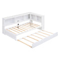 Twin Size Daybed With Trundle, Storage Cabinets And Usb Ports, White Box Spring Not Required Twin White Wood Solid Wood Mdf