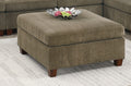 Contemporary 1Pc Ottoman Tan Color Chenille Fabric Modular Corner Wedge Sofa Living Room Furniture Tan Contemporary,Modern Rectangle Chenille