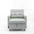 Futon Chair Bed Convertible Chair 3 In 1 Pull Out Sleeper Chair Beds With Usb Ports, Wear Resistant And Anti Scratch, Armchair Bed Sleeper For Living Room Green Leather Green Foam Leather 1 Seat