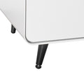 Modern Night Stand Storage Cabinet For Living Room Bedroom, Steel Cabinet With 3 Drawers,Bedside Furniture, Circular Handle White 3 Drawers Steel