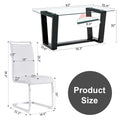 Glass Dining Table Large Modern Minimalist Rectangular For 6 8 With 0.4
