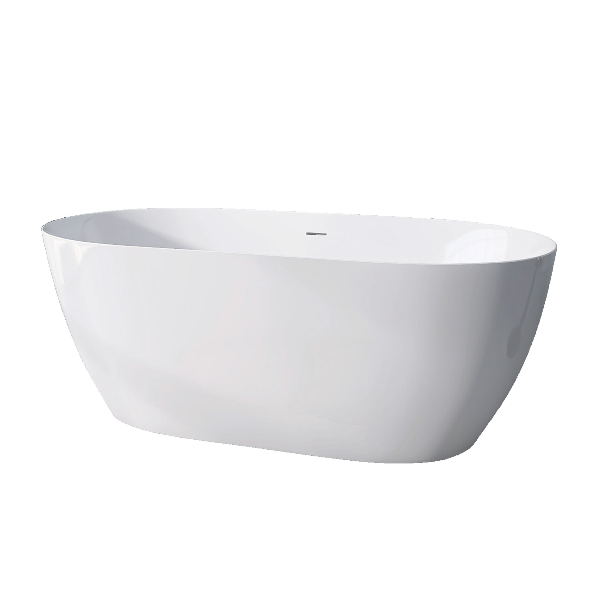 59" Acrylic Free Standing Tub Modern Oval Shape Soaking Tub Adjustable Freestanding Bathtub With Integrated Slotted Overflow And Chrome Pop Up Drain Anti Clogging Gloss White Gloss White Oval Bathroom Freestanding Tubs Polished 59 61 In Modern Soaking