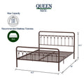 Tara Metal Bed Queen, Antique Brown Box Spring Not Required Queen Antique Brown Metal Bedroom Bed Frame Metal Metal