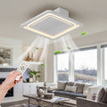 22Inch Modern Leafless Ceiling Fan With Remote Control Removable And Washable, Reversible Motor White Modern Iron