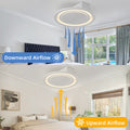 22Inch Modern Leafless Ceiling Fan With Remote Control Removable And Washable, Reversible Motor White Modern Iron