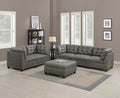 Living Room Furniture Antique Grey Modular Sofa Set 6Pc Set Tufted Couch 4X Corner Wedge 1X Armless Chair And 1X Ottoman Antique Gray Wood Primary Living Space Tufted Back Contemporary,Modern,Transitional Modular Faux Leather 6 Seat