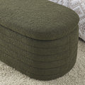 Video Welike Length 45.5 Inchesstorage Ottoman Bench Upholstered Fabric Storage Bench End Of Bed Stool With Safety Hinge For Bedroom, Living Room, Entryway, Green Teddy. Green Foam Fabric