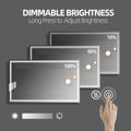 60 X 36 Led Mirror For Bathroom, Led Vanity Mirror, Adjustable 3 Color, Dimmable Vanity Mirror With Lights, Anti Fog, Touch Control Wall Mounted Bathroom Mirror,Vertical Natural Modern Glass