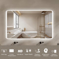 60 X 36 Led Mirror For Bathroom, Led Vanity Mirror, Adjustable 3 Color, Dimmable Vanity Mirror With Lights, Anti Fog, Touch Control Wall Mounted Bathroom Mirror,Vertical Natural Modern Glass