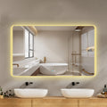 60 X 36 Led Mirror For Bathroom, Led Vanity Mirror, Adjustable 3 Color, Dimmable Vanity Mirror With Lights, Anti Fog, Touch Control Wall Mounted Bathroom Mirror,Vertical Natural Modern Glass