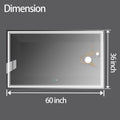 60 X 36 Led Mirror For Bathroom, Led Vanity Mirror, Adjustable 3 Color, Dimmable Vanity Mirror With Lights, Anti Fog, Touch Control Wall Mounted Bathroom Mirror,Vertical Natural Modern Glass