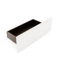 Queen Size Upholstered Platform Bed With 4 Drawers And Golden Edge On The Headboard & Footboard, White Queen White Upholstered