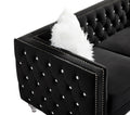 2066 Three Seat Sofa Black Seat Armrest Black Velvet