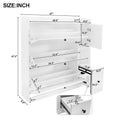 Versatile Shoe Cabinet With 3 Flip Drawers, Maximum Storage Entryway Organizer With Drawer, Free Standing Shoe Rack With Pull Down Seat For Hallway, White Freestanding 3 4 Drawers White Primary Living Space Adjustable Shelves Particle Board