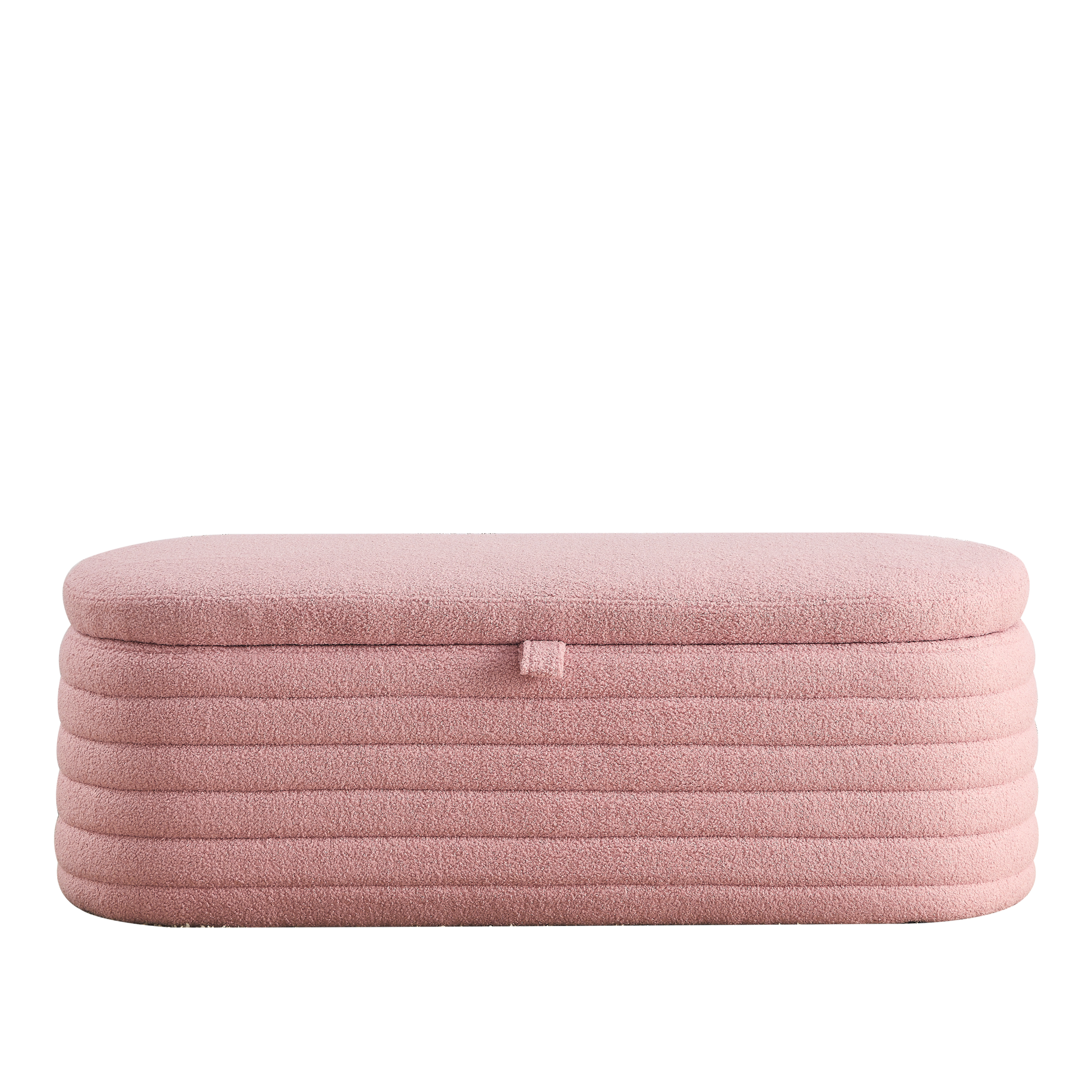 Video Welike Length 45.5 Inchesstorage Ottoman Bench Upholstered Fabric Storage Bench End Of Bed Stool With Safety Hinge For Bedroom, Living Room, Entryway, Pink Teddy. Pink Teddy Foam Fabric