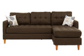 Chocolate Polyfiber Sectional Sofa Living Room Furniture Reversible Chaise Couch Pillows Tufted Back Modular Sectionals Chocolate Wood Primary Living Space Tufted Back Contemporary,Modern L Shaped Pine Square Arms Fabric 4 Seat