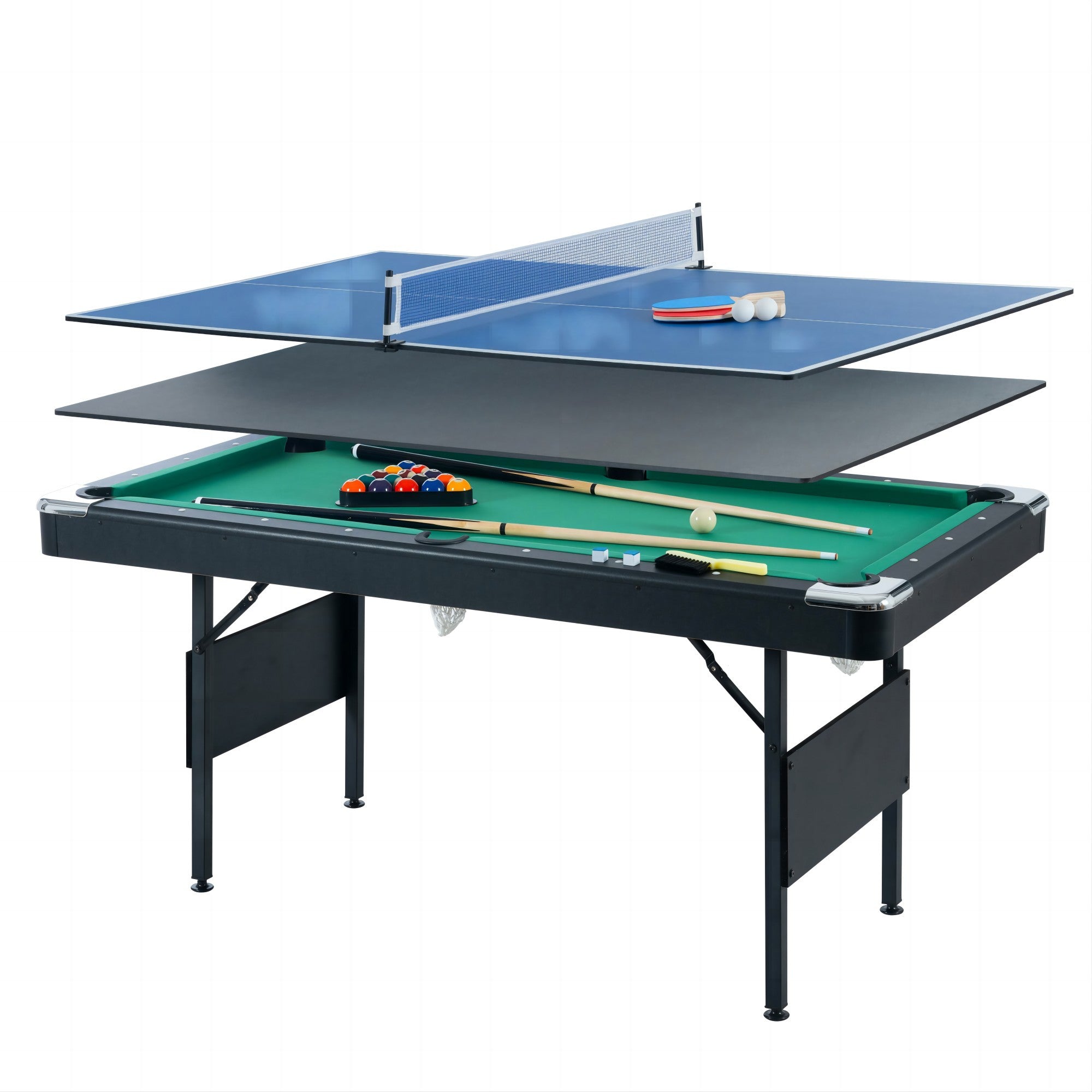 Muitfunctional Game Table,Pool Table,Billiard Table,3 In1 Billiard Table,Table Tennis,Dining Table,Indoor Game Talbe,Table Games,Family Movemen Balls Sports Green Dining Room American Design Multifunctional Mdf Steel