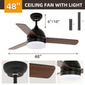 48 Inch Minimalist Straight Blade Fan Black Metal & Wood