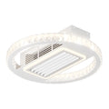 22Inch Modern Leafless Ceiling Fan With Remote Control Removable And Washable, Reversible Motor White Modern Crystal