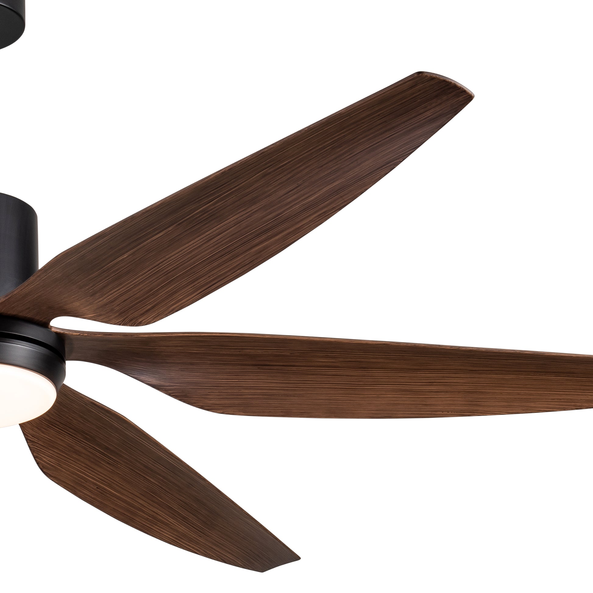 66" Vintage Ceiling Fan Lighting With Brown Blades In Integrated Led Black Brown Abs