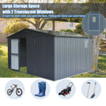 Backyard Storage Shed 11'X 9' With Galvanized Steel Frame & Windows, Outdoor Garden Shed Metal Utility Tool Storage Room With Lockable Door For Patio Dark Gray Dark Gray Metal