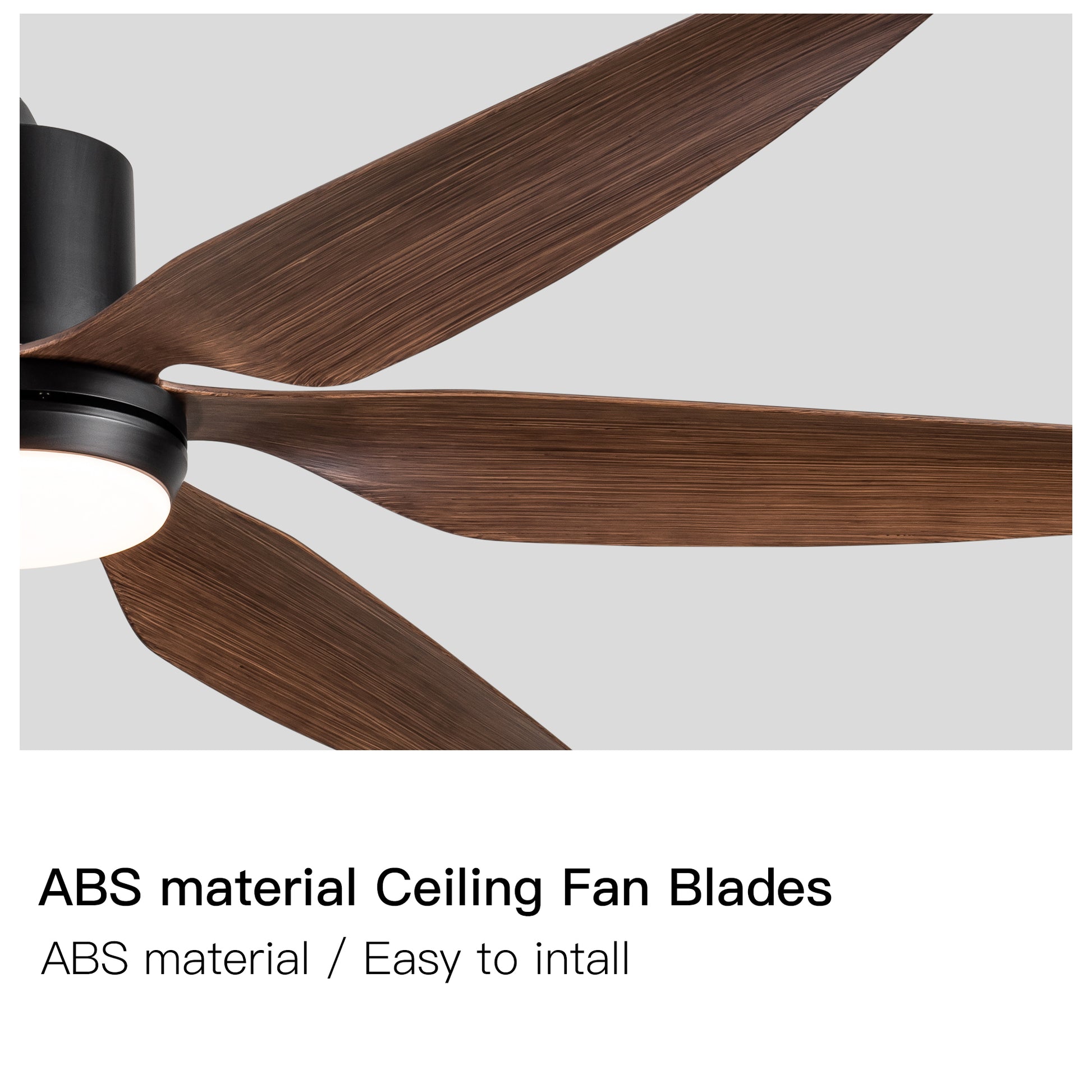 66" Vintage Ceiling Fan Lighting With Brown Blades In Integrated Led Black Brown Abs