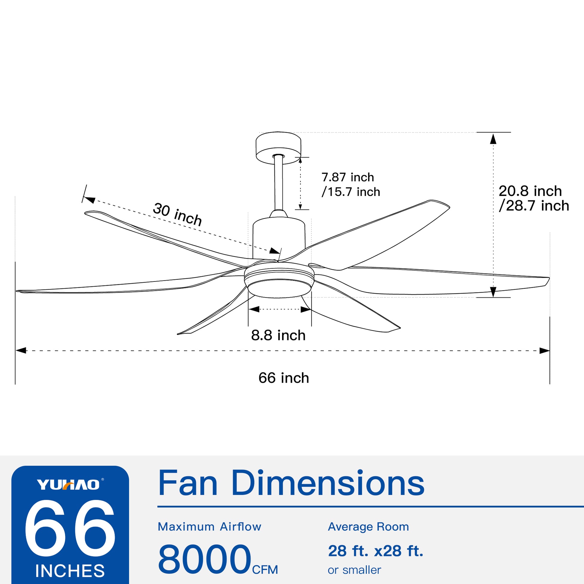 66" Vintage Ceiling Fan Lighting With Brown Blades In Integrated Led Black Brown Abs