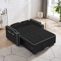 Sofa Bed, 3 In 1 Convertible Sofa Chair Bed, Adjustable Backrest Chair, Chaise Lounge With Usb Ports, Cup Holder, Side Pocket,Black Black Velvet