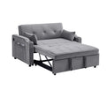 Sofa Bed, 3 In 1 Convertible Sofa Chair Bed, Adjustable Backrest Chair, Chaise Lounge With Usb Ports, Cup Holder, Side Pocket,Gray Gray Velvet